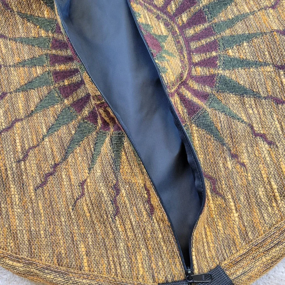 VTG Tapestry Suit Garment Bag Brown Boho Chic Southwestern Sunburst Travel 42x25